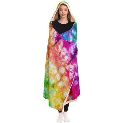 Rosy Brown tie dye 1 Hooded Blanket-Frontside-Design_Template copy