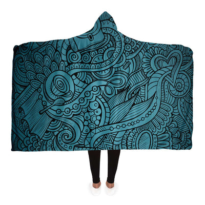 Sea Green Green Paisley Art 2 | Hooded Blanket