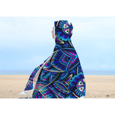 Lavender Festival Clothes Tribal Lines 2 | Hooded Blanket