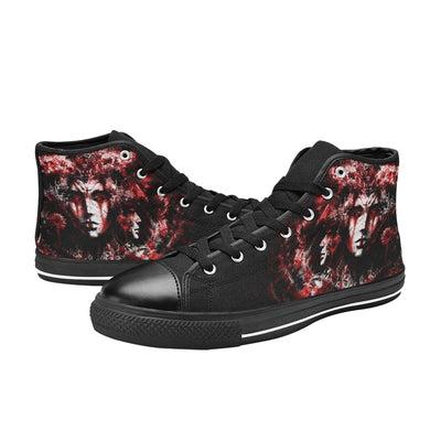 Dark Slate Gray Red Greek Goddess Hecate | Women's Classic High Top Canvas Shoes
