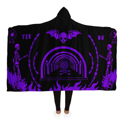 Black Purple Ouija Board Halloween | Hooded Blanket