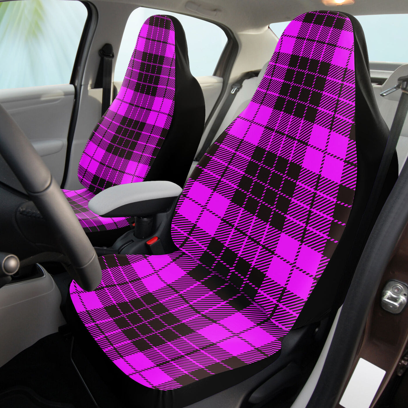 Orchid Pastel Goth Plaid Purple | Car Seat Covers