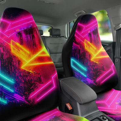 Dark Slate Gray Futuristic Neon 4 | Car Seat Covers