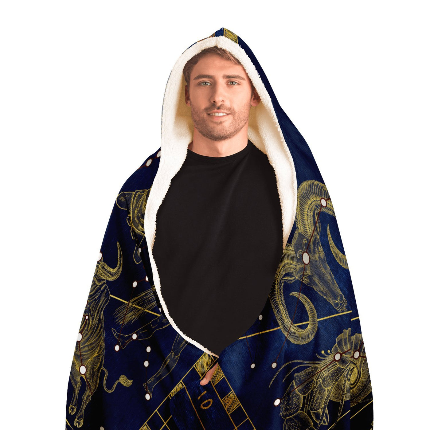 Tan Zodiac Art Boho Blanket Make This The Perfect Zodiac Gift This Year | Hooded Blanket