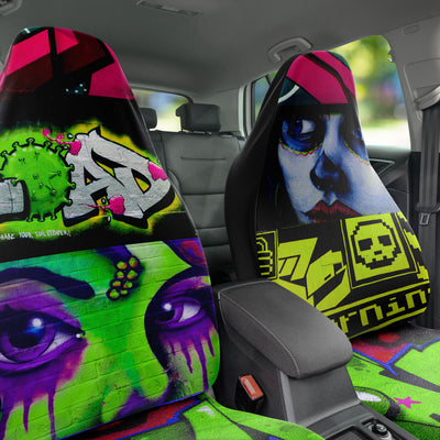 Dark Slate Gray Eye See You Trippy Graffiti Art | Car Seat Covers