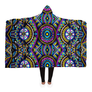 Black Festival Clothes Tribal Lines 1 | Hooded Blanket