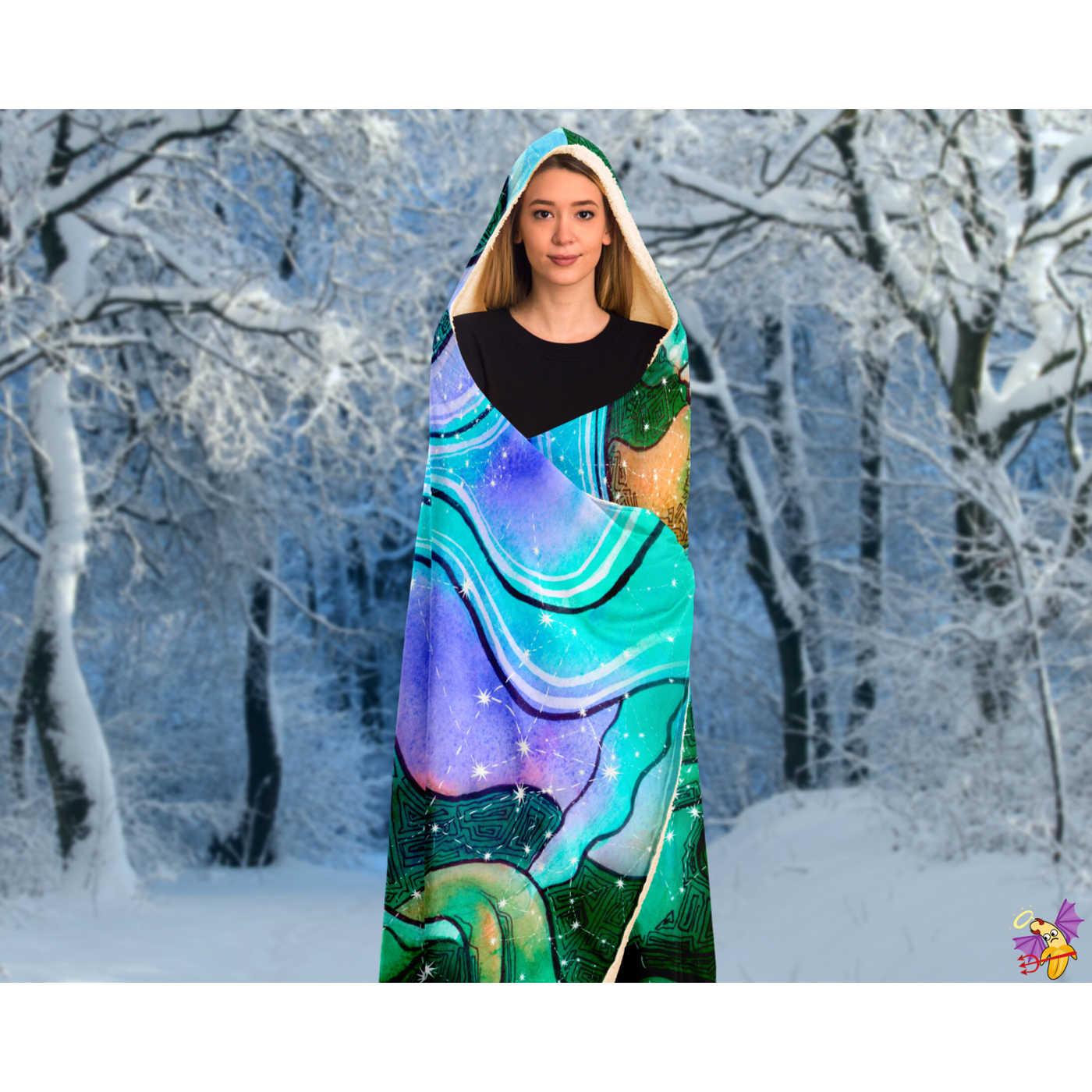 Light Slate Gray Capricorn Gift Alert Get Your Friend This Warm Cozy Blanket | Hooded Blanket