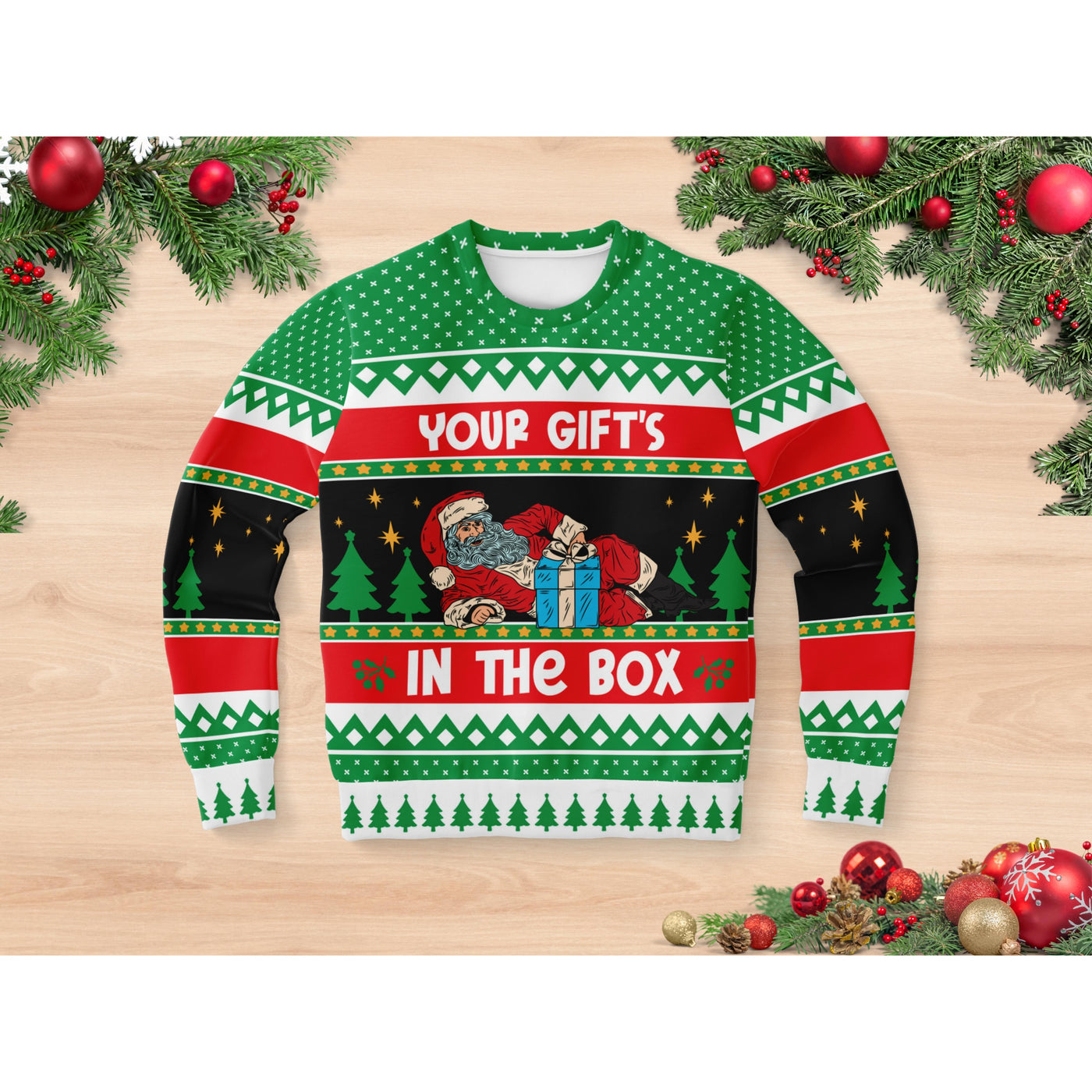 Dark Slate Gray Gift Is In The Box | Ugly Xmas Sweater