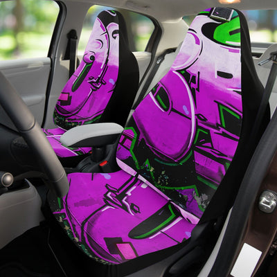 Orchid Neon Purple Raver Graffiti Art | Car Seat Covers