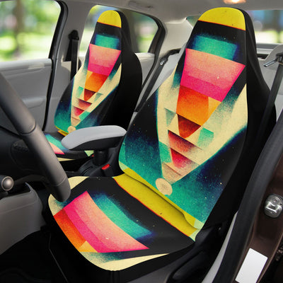 Dark Salmon Abstract Hippie Art | Car Seat Covers