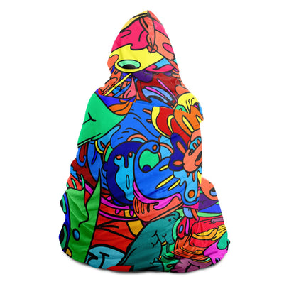 Dark Slate Gray hippie 11 Hooded Blanket-Frontside-Design_Template copy