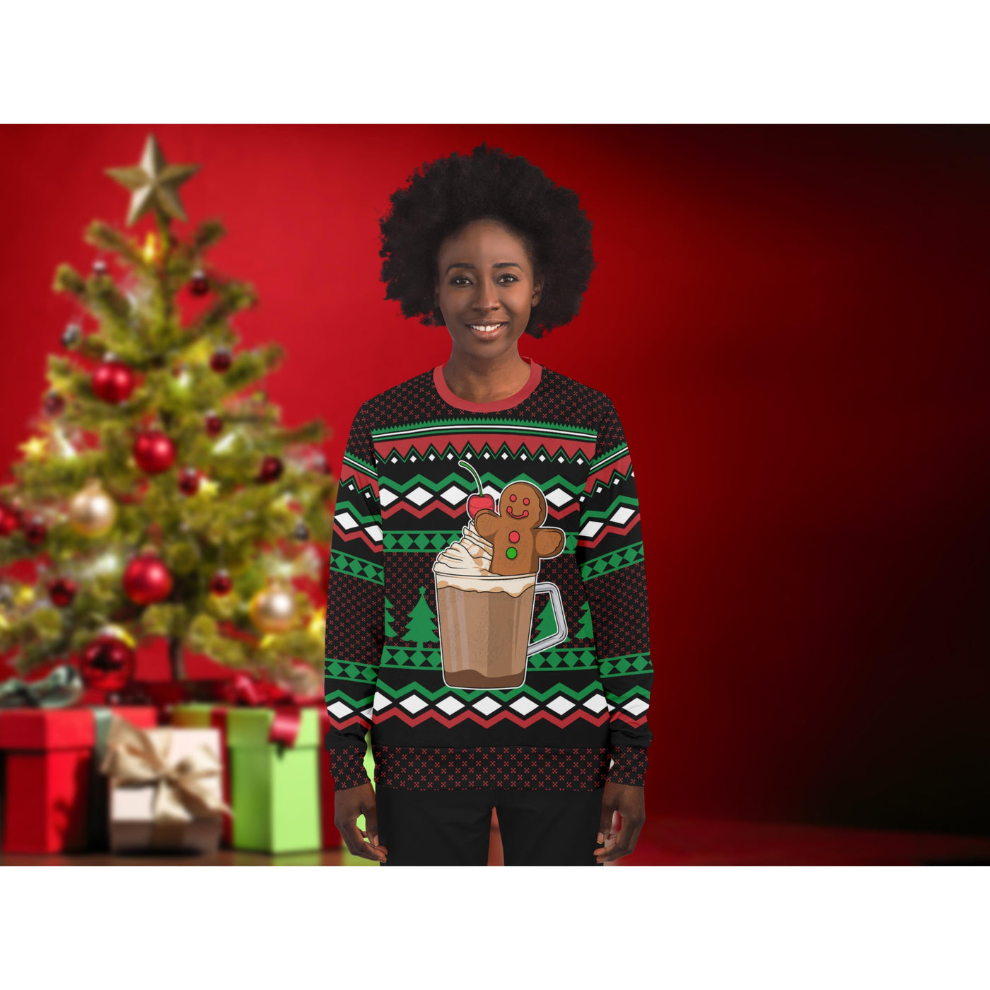 Black Ginger Bread Cup | Ugly Xmas Sweater