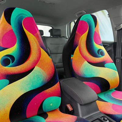 Light Coral Trippy Pastel Tie Dye Pop Art | Car Seat Covers