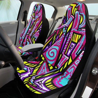 Tan Purple Graffiti Art Festival | Car Seat Covers
