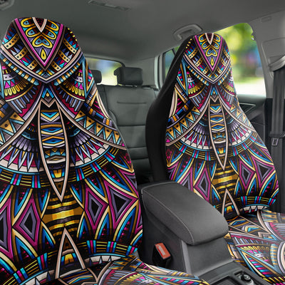 Dark Slate Gray Tribal Line Art 4 | Car Seat Covers