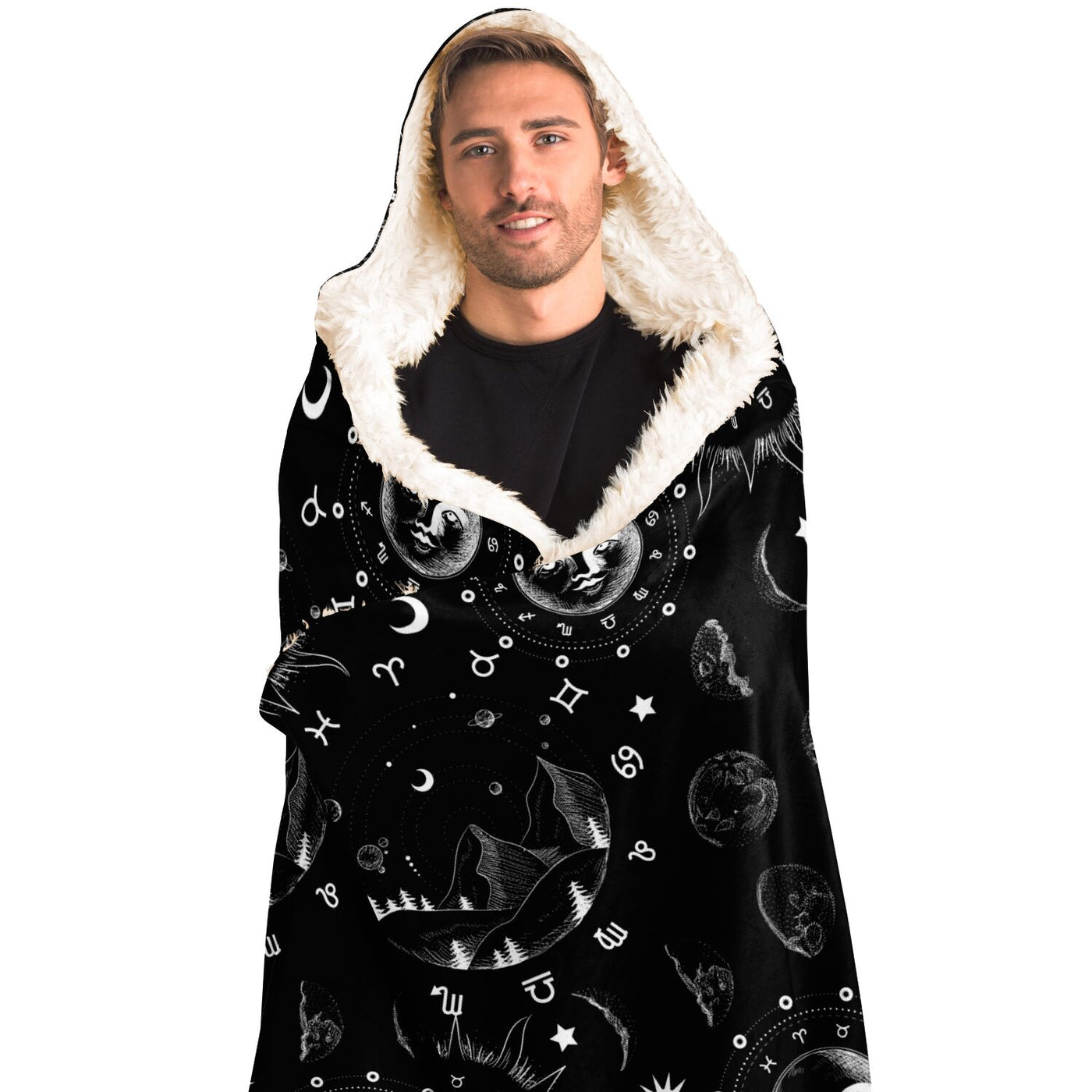 Black Celestial Dress Rave Clothing | Hooded Blanket