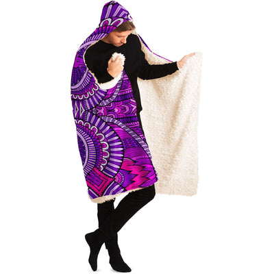 Black Festival Clothes Tribal Lines 24 | Hooded Blanket