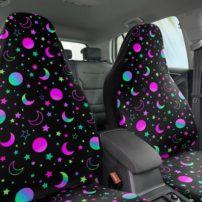 Dark Slate Gray Tie Dye Moons & Celestial Bodies 2 | Car Seat Covers