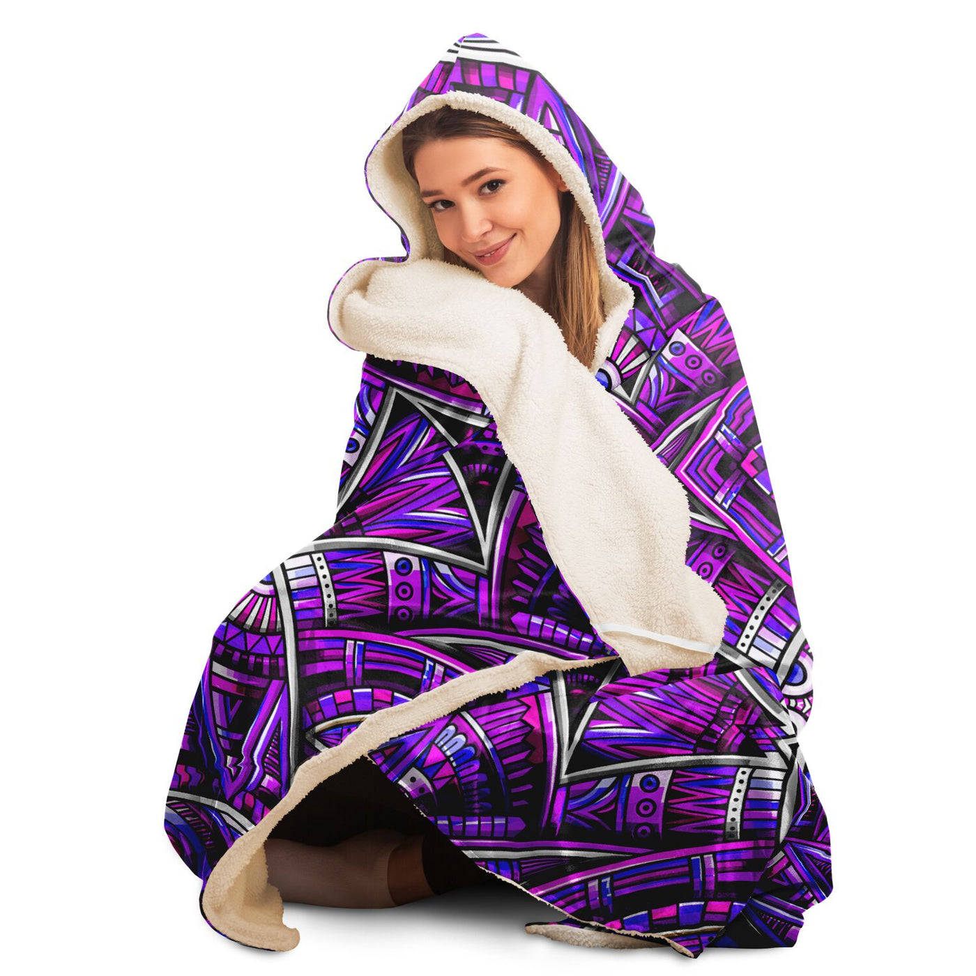Thistle Festival Clothes Tribal Lines 16 | Hooded Blanket