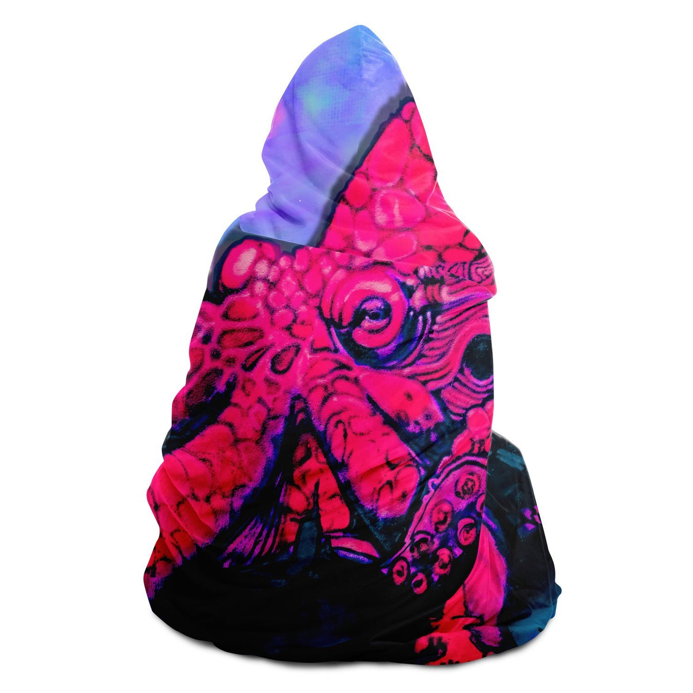 Black Tie Dye Space Squid | Hooded Blanket