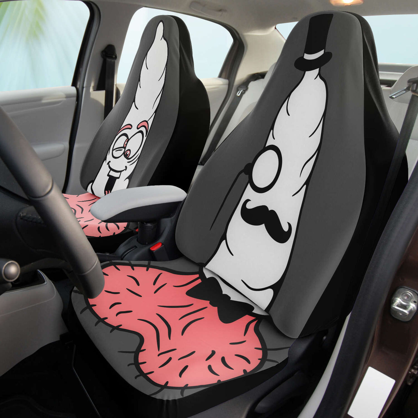 Gray Silly Penis | Car Seat Covers