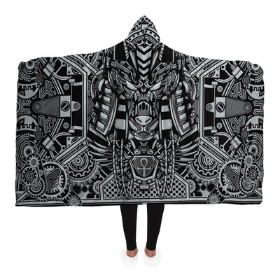 Dark Gray Cyborg Anubis | Hooded Blanket