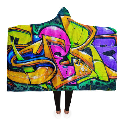 Dark Slate Gray graffiti 5 Hooded Blanket-Frontside-Design_Template copy