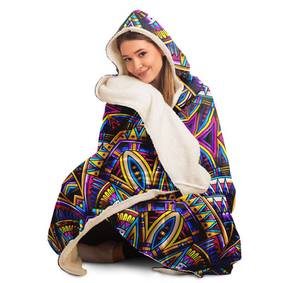 Wheat Festival Clothes Tribal Lines 26 | Hooded Blanket