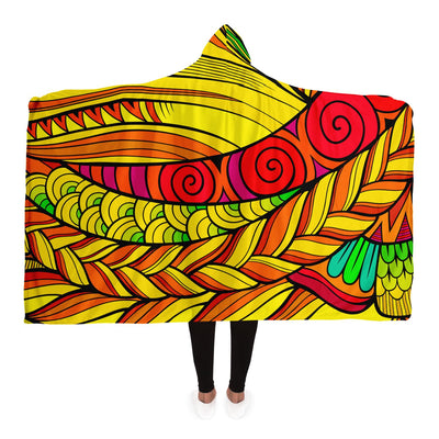 Goldenrod Festival Clothes Tribal Lines 25 | Hooded Blanket