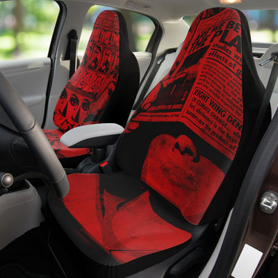 Black Red Vintage Graffiti Pop Art |  Car Seat Covers