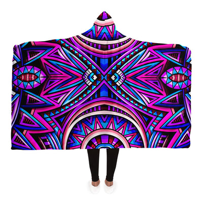 Black Festival Clothes Tribal Lines 6 | Hooded Blanket