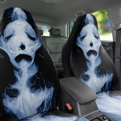 Dark Slate Gray Disfigured Woman With No Face | Car Seat Covers