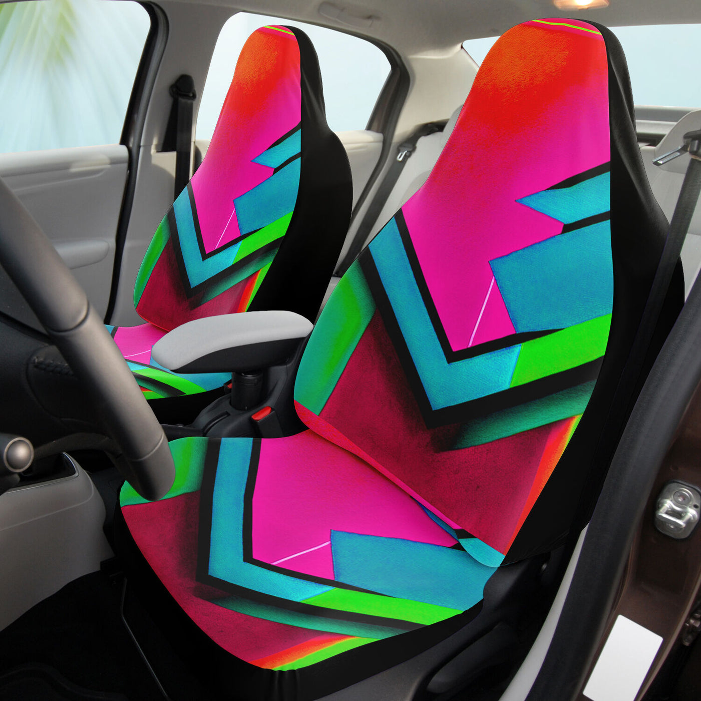Pale Violet Red Futuristic Neon 1 | Car Seat Covers