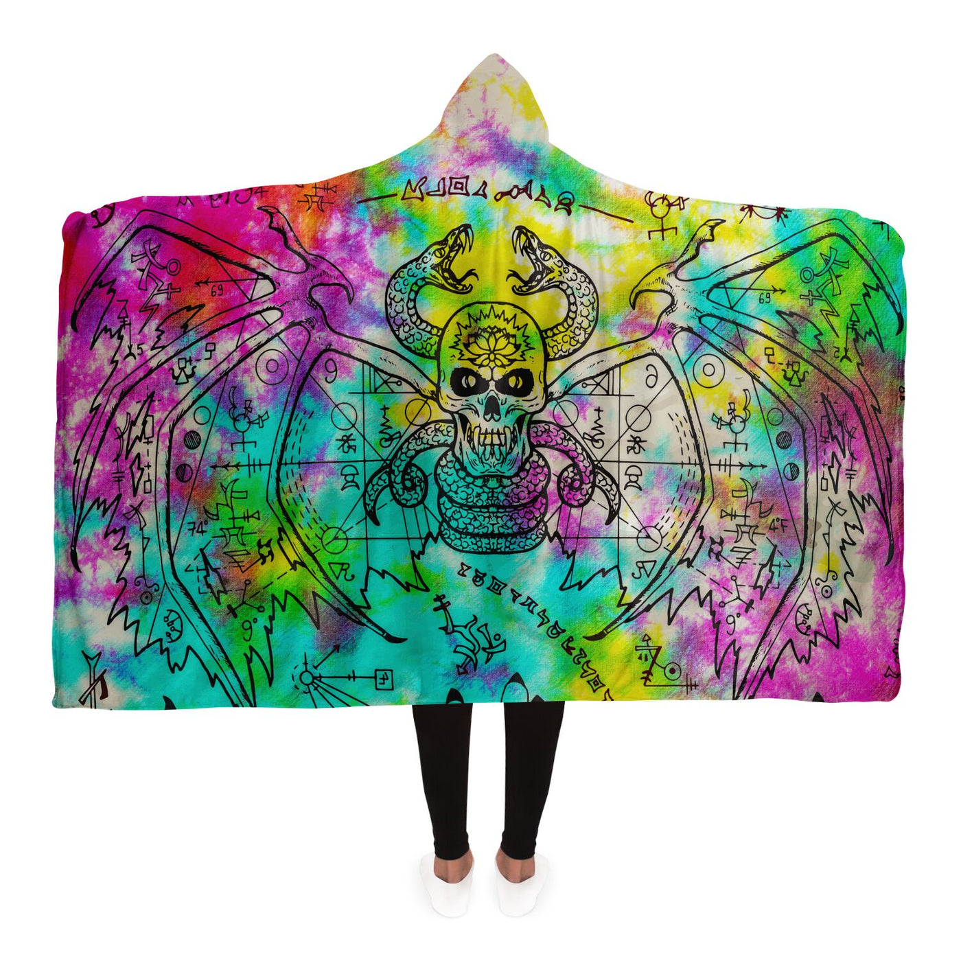 Dim Gray Witchy Tie Dye 11 | Hooded Blanket