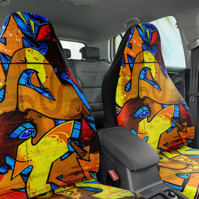 Goldenrod Graffiti Art Orange Blue & Red | Car Seat Covers