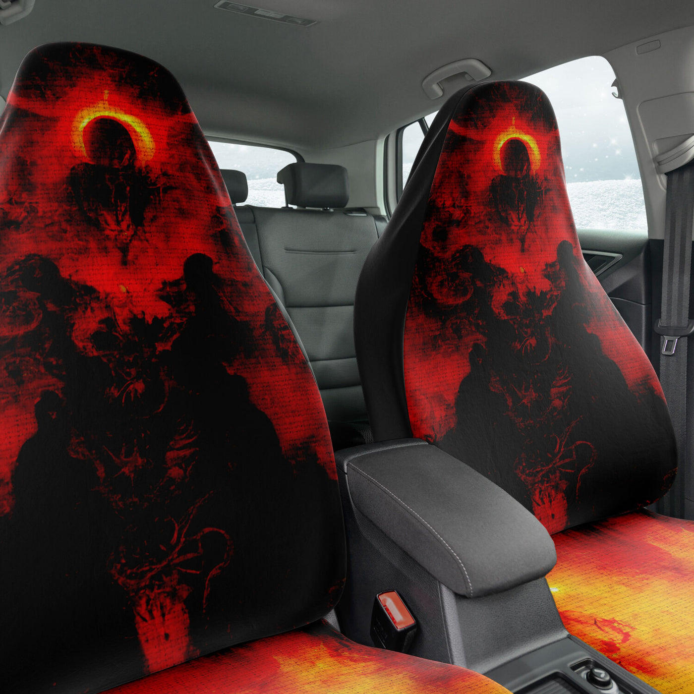 Dark Slate Gray Lake Of Fire Gothic Horror | Car Seat Covers