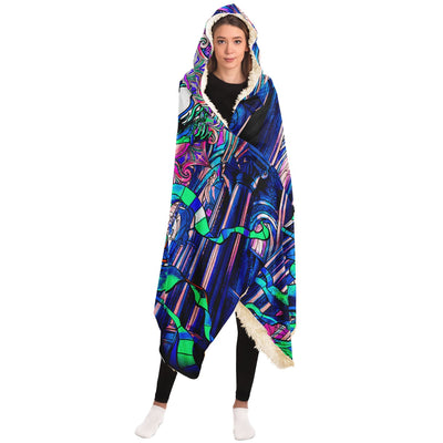 Gray neon witch Hooded Blanket-Frontside-Design_Template copy
