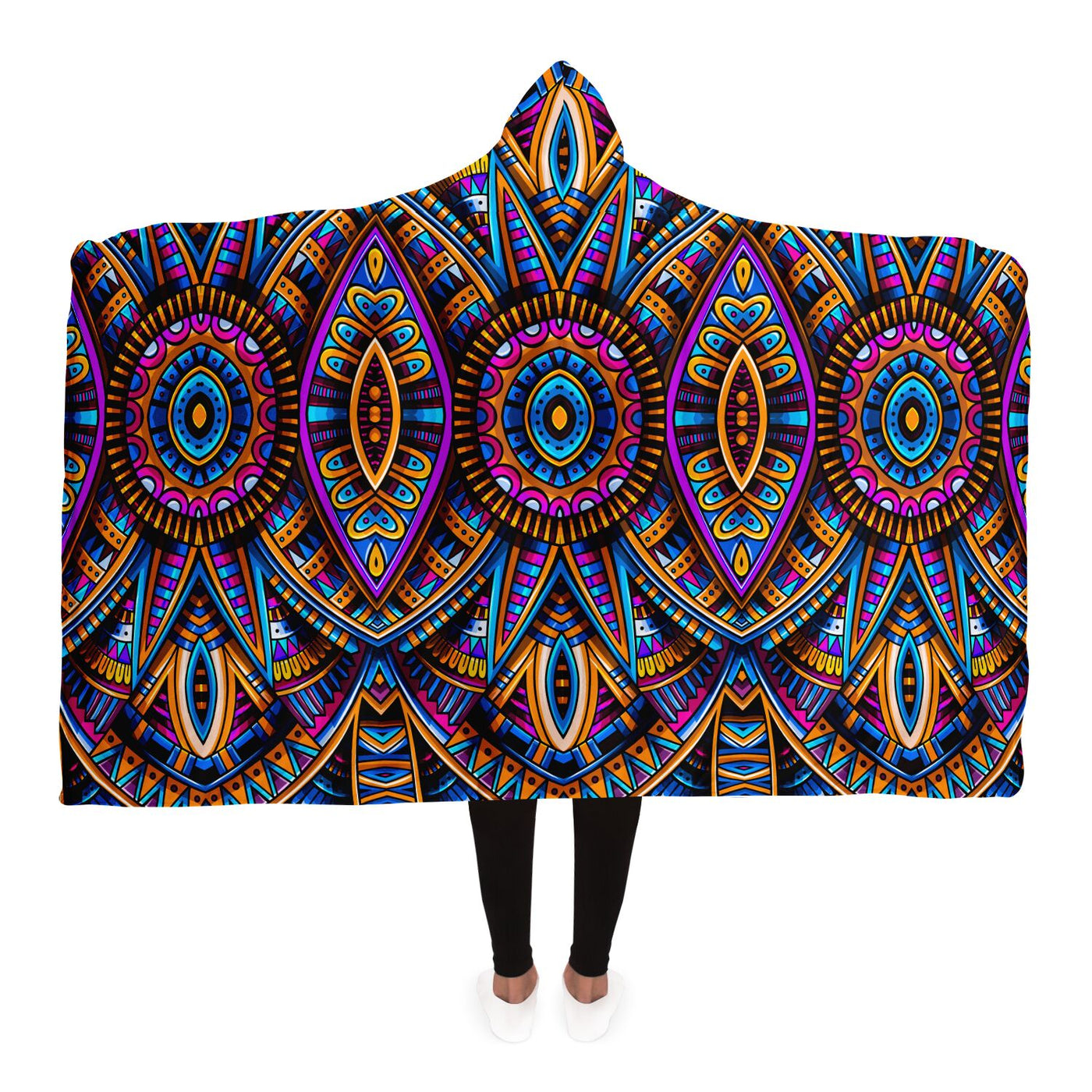 Black Festival Clothes Tribal Lines 14 | Hooded Blanket