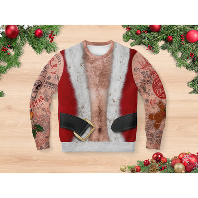 Gray Sleeves Bad Santa | Ugly Xmas Sweater