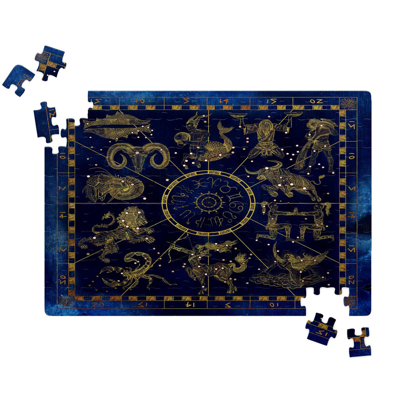 Black Blue & Gold Zodiac Signs | Jigsaw Puzzle