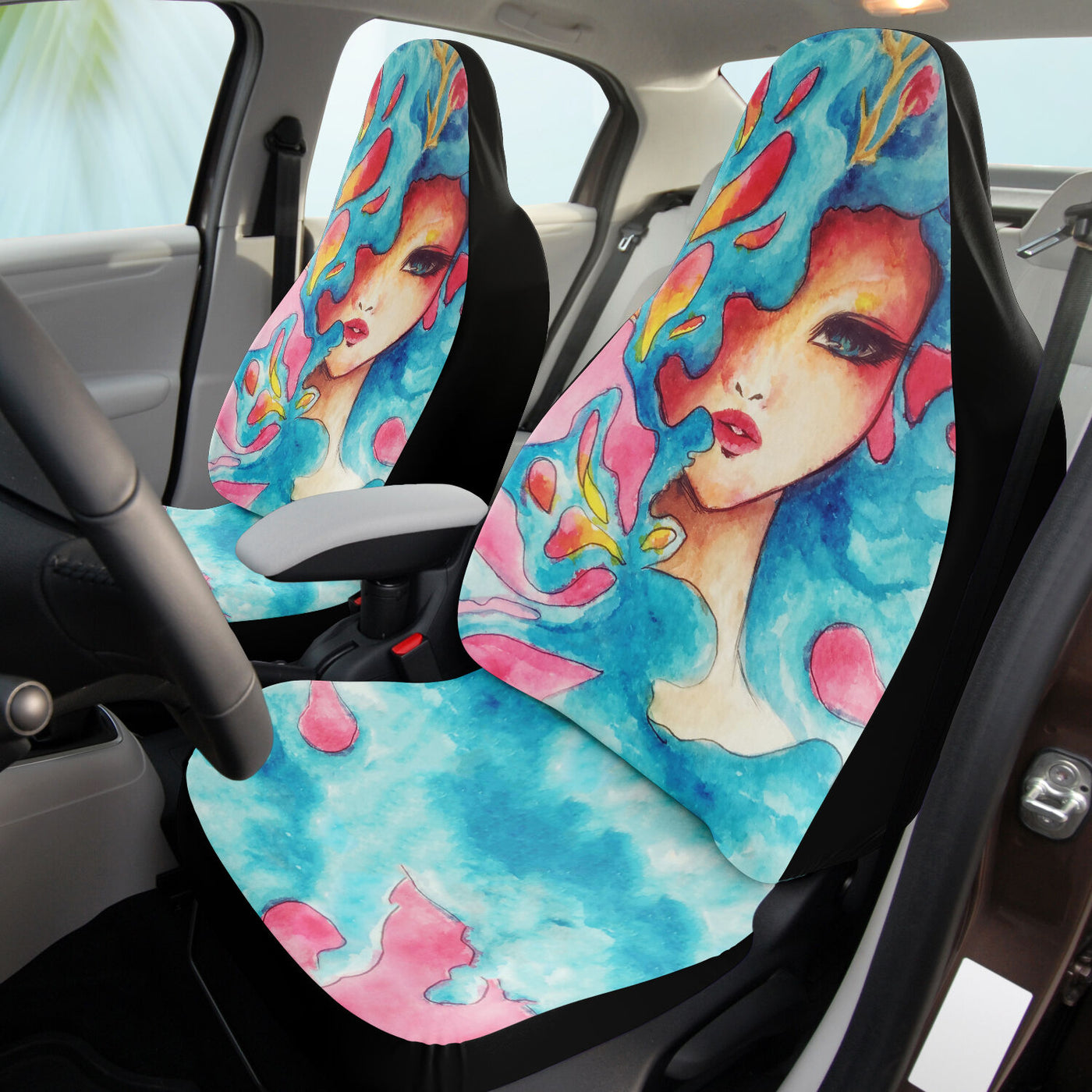 Gray Gia Watercolor Art | Car Seat Covers
