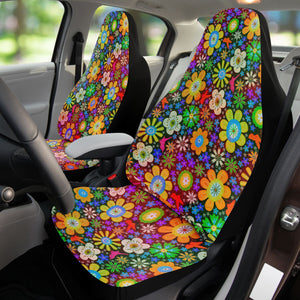 Black Hippie Tie Dye Neon Art | Car Seat Covers