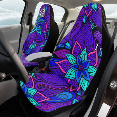 Thistle Hippie Vibrant Purple Floral Art | Car Seat Covers
