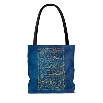 Dark Slate Gray Lunar Spells And Moon Phases | Tote Bag