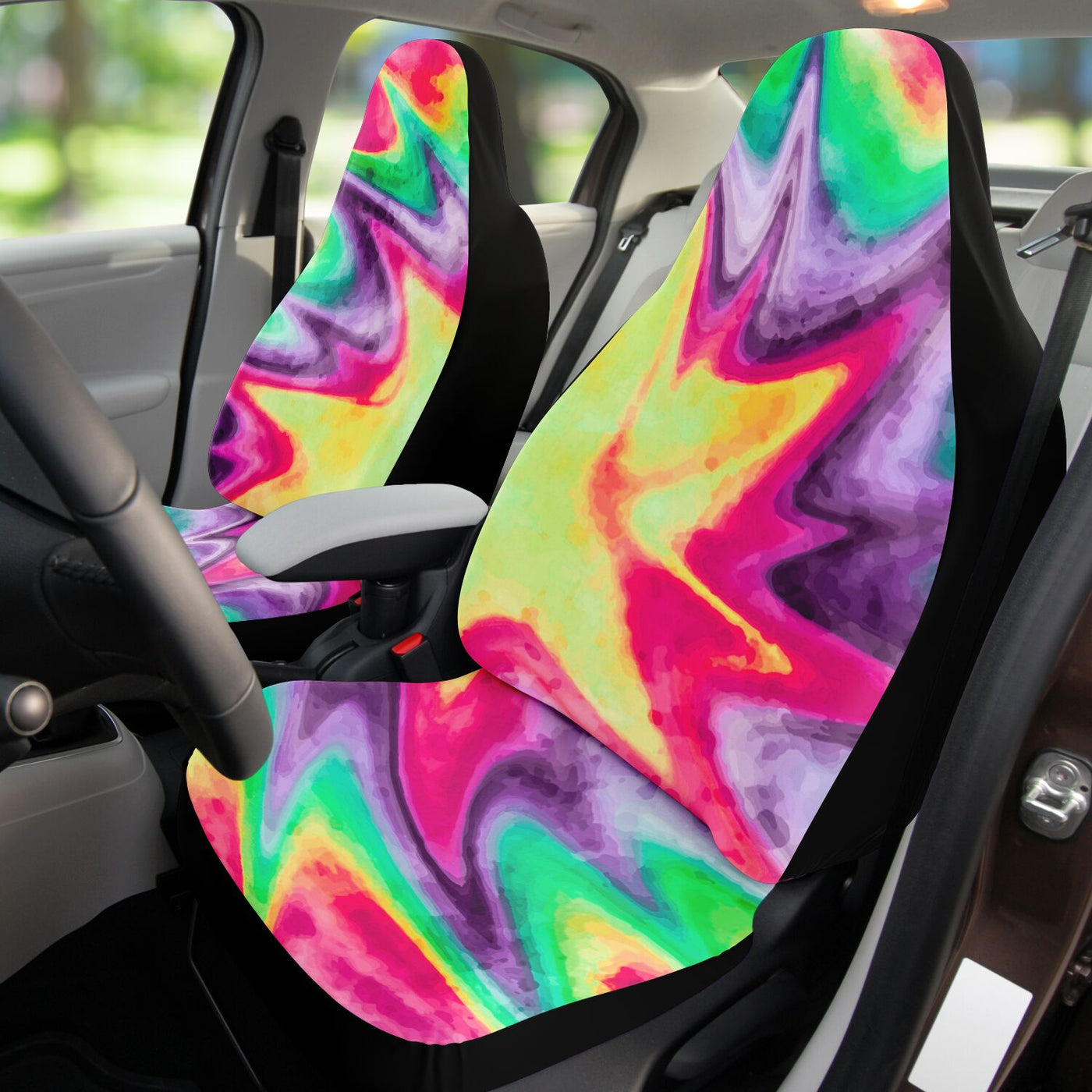 Rosy Brown Bright Dirty Tie Dye | Car Seat Covers