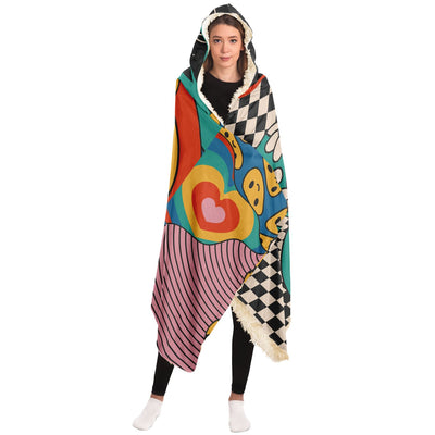 Dark Slate Gray hippie 6 Hooded Blanket-Frontside-Design_Template copy