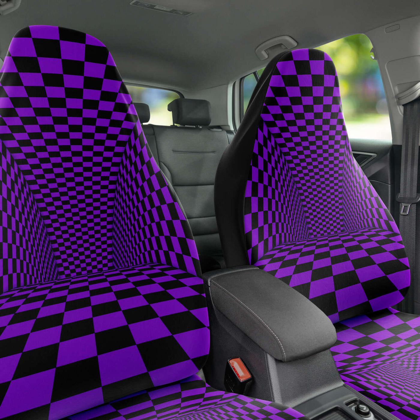 Dark Slate Gray Pastel Goth Optical Illusion Trippy Art | Car Seat Covers