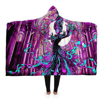 Plum neon witch 2 Hooded Blanket-Frontside-Design_Template copy