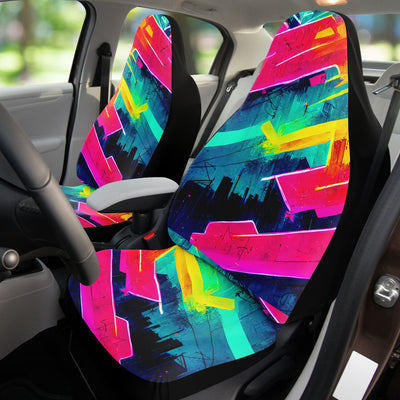 Pale Violet Red Futuristic Neon 7 | Car Seat Covers