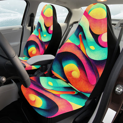 Dark Salmon Flowing Tie Dyer Pop Art | Car Seat Covers